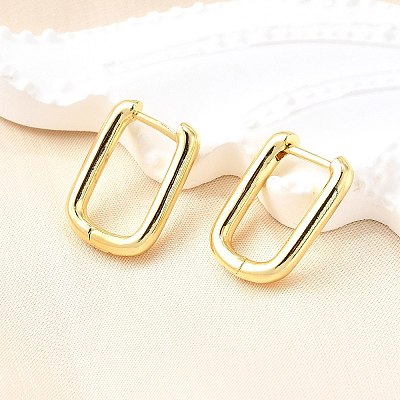 Brass Huggie Hoop Earrings X-EJEW-F245-04G-A-1