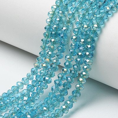 Electroplate Transparent Glass Beads Strands EGLA-A034-T4mm-H14-1