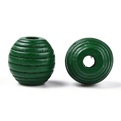 Painted Natural Wood Beehive Beads WOOD-S049-04B-04-1