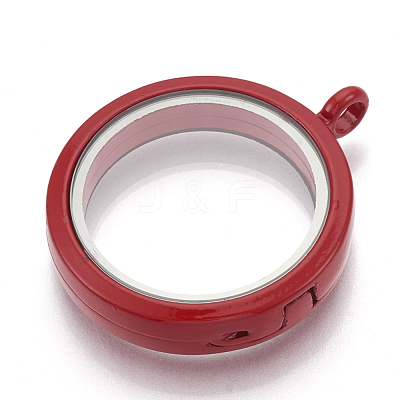 Alloy Magnetic Locket Pendants PALLOY-T052-28-1