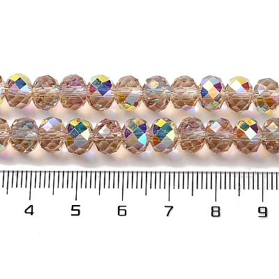 AB Color Plated Transparent Electroplate Beads Strands EGLA-H104-06F-1
