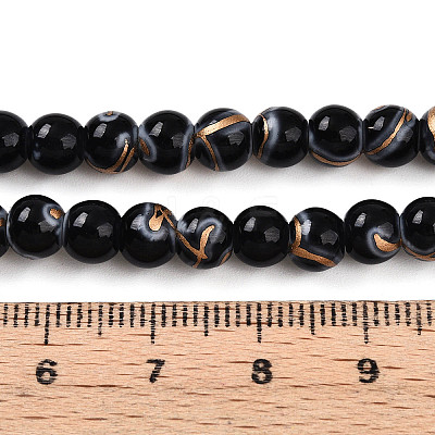Baking Paint Glass Beads X1-DGLA-N010-6mm-10-1