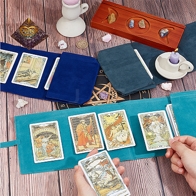 3Pcs 3 Colors Double-Sided Velvet Tarot Cards Storage Bags ABAG-CN0001-04-1