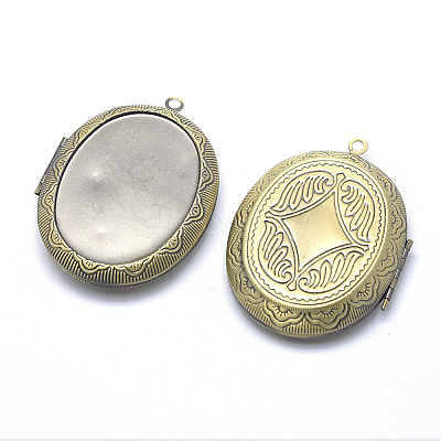 Brass Locket Pendants X-KK-F717-22AB-NR-1