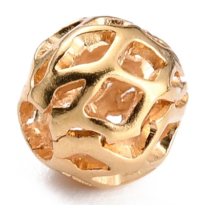 Long-Lasting Hollowed Plated Brass Beads LS-KK-O133-003C-G-1