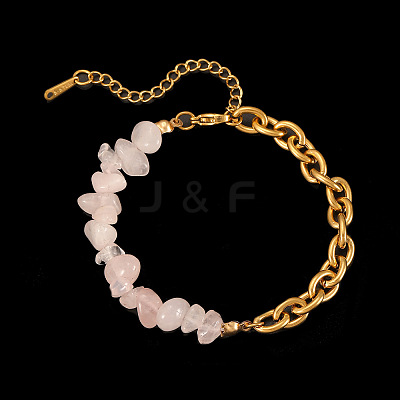 Daily Fashion Natural Rose Quartz Chip Beaded Bracelets FS-WG13CD5-01-1
