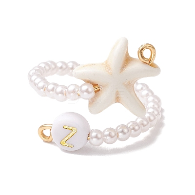 Synthetic Turquoise Adjustable Open Cuff Ring RJEW-JR00883-1
