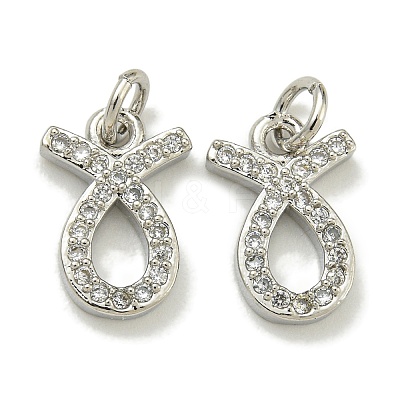 Rack Plating Brass Micro Pave Cubic Zirconia Pendants KK-K386-02I-P-1