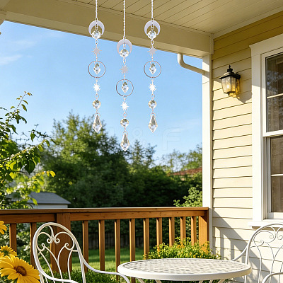 3Pcs Glass Hanging Suncatchers HJEW-TADJ0017-1