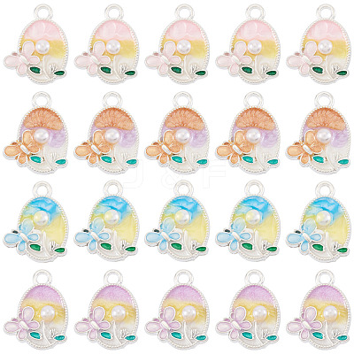 32Pcs 4 Colors Alloy Enamel Pendants FIND-TA0008-76A-1