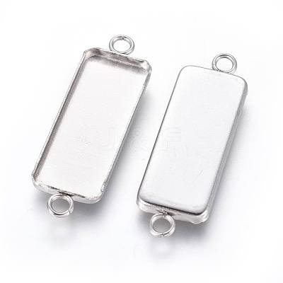 Non-Tarnish 304 Stainless Steel Cabochon Connector Settings STAS-F222-032-1
