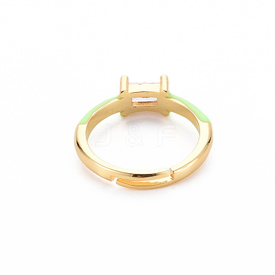 Brass Enamel Cuff Rings RJEW-T016-23-NF-1