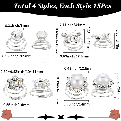Spiral Hair Pin Coil Iron Hair Accessories OHAR-SP0001-12B-1
