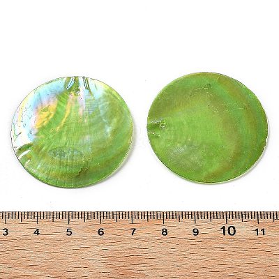Spray Painted Natural Capiz Shell Pendants SSHEL-Z002-01A-1