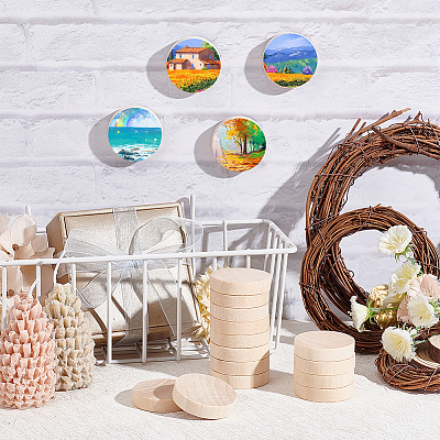 Unfinished Schima Wooden Round Pieces WOOD-WH0027-73-1