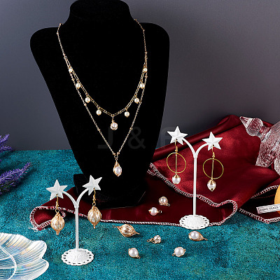 24Pcs 6 Style ABS Plastic Imitation Pearl Wire Wrapped Pendants KK-SW0001-07-1