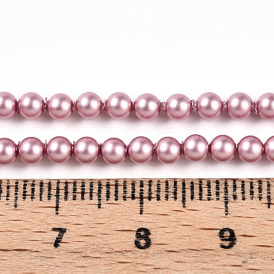 Baking Paint Pearlized Glass Pearl Bead Strands HY-N002-3mm-C01-1