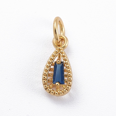 Brass Micro Pave Cubic Zirconia Pendants ZIRC-E164-63G-1