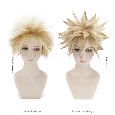 Short Blonde Wavy Cosplay Party Wigs OHAR-I015-03-1