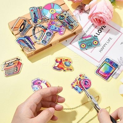 26Pcs 13 Styles Opaque Acrylic Pendants OACR-CJ0002-15-1