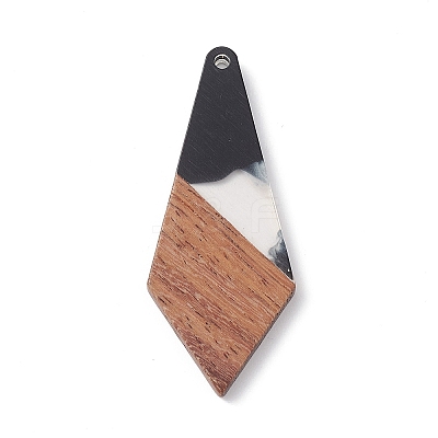 Pearlized Resin & Walnut Wood Pendants WOOD-C016-01A-1