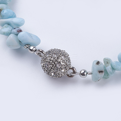 Natural Larimar Bracelets BJEW-JB03476-04-1