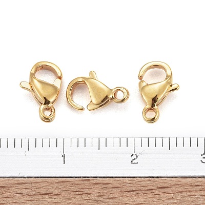 Ion Plating(IP) 304 Stainless Steel Lobster Claw Clasps X-STAS-H352-01B-G-01-1