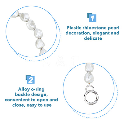 Plastic Pearl Alloy Phone Hand Strap Chains FIND-WH0260-55P-1