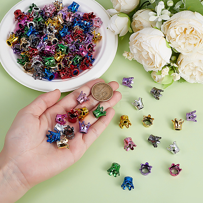 150Pcs 10 Colors Acrylic European Large Hole Beads MACR-PH0002-07-1