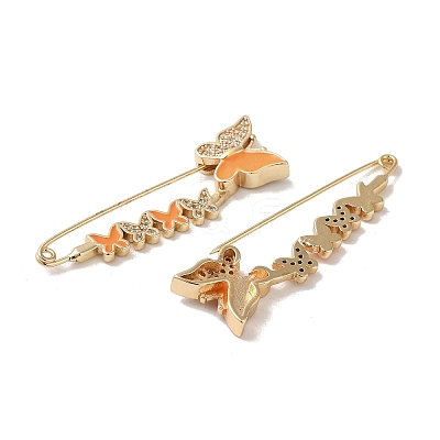 Golden Brass with Rhinestone Brooches JEWB-M040-01G-02-1