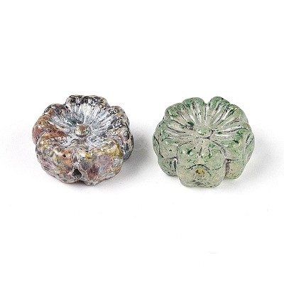 Picasso Baking Paint & Metal Enlaced Glass Beads DGLA-T004-75M-1