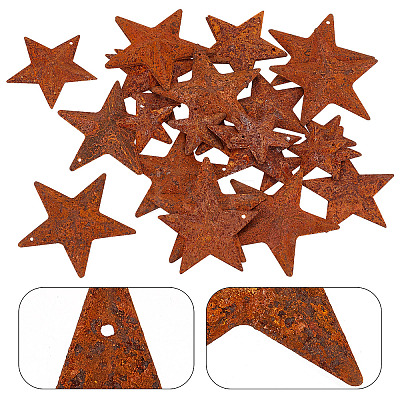 30Pcs 3 Style Rust Iron Pendants IFIN-GF0001-28-1