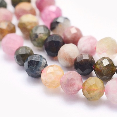 Natural Tourmaline Beads Strands G-O166-27-4mm-1