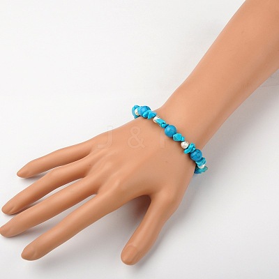 Synthetic Turquoise Bracelets X-BJEW-JB01391-01-1