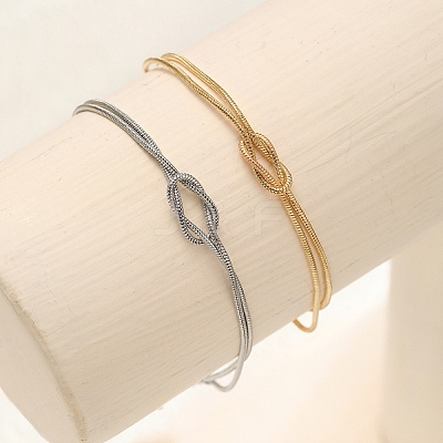 2Pcs Simple Alloy Love Knot Couple Bracelet Set PW-WGF0160-01-1