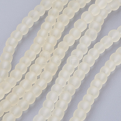 Baking Paint Transparent Glass Bead Strands GLAA-S031-4mm-23-1