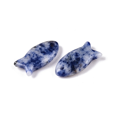 Natural Blue Spot Jasper Pendants G-N342-106F-1