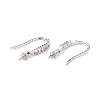 Rack Plating Brass Micro Pave Cubic Zirconia Earring Hooks ZIRC-F126-05P-1