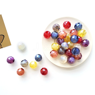 UV Plating Iridescent Acrylic Beads OACR-L016-01-1