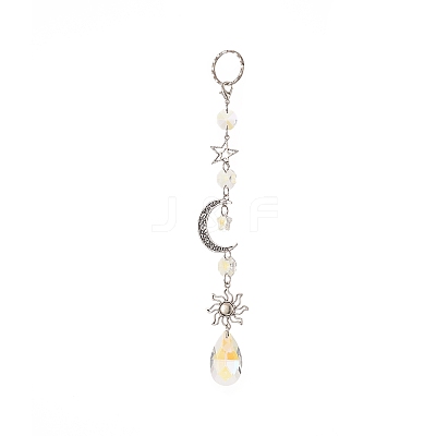AB Color Teardrop Glass Suncatchers HJEW-JM00844-1
