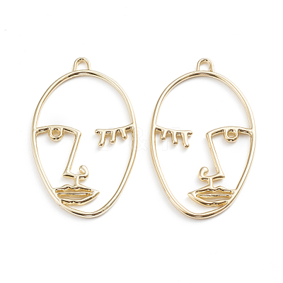 Alloy Open Back Bezel Pendants X-PALLOY-I197-03G-1