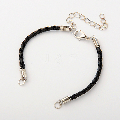 Braided PU Leather Cord Bracelet Making AJEW-JB00032-05-1
