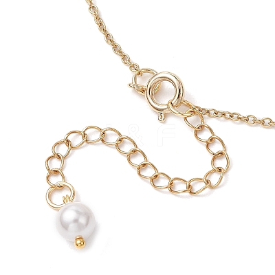 Round White Shell Pearl Graduated Beaded Necklaces for Women NJEW-JN05305-1