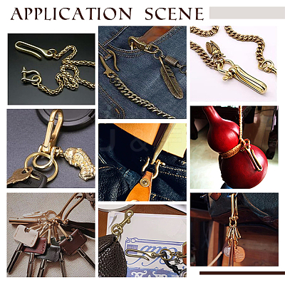2Pcs Brass Shackle Clasps with Brass S Hook Clasps KK-PH0010-57LG-1