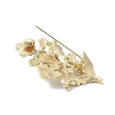 Flower with Heart Alloy Resin Brooch for Women JEWB-C029-15-1
