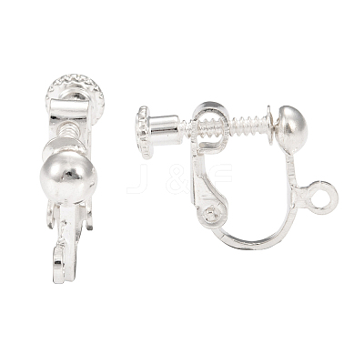 Brass Screw On Clip-on Earring Findings KK-L164-01S-1