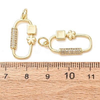 Brass Micro Pave Clear Cubic Zirconia Pendants CU-CBA2907-06G-1