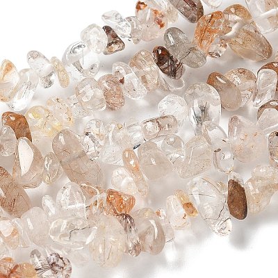 Natural Rutilated Quartz Beads Strands X-G-M205-96-1