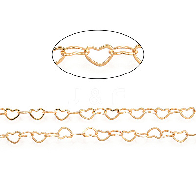 Brass Heart Link Chains CHC-Q003-02G-1