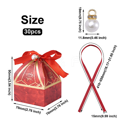 30 Sets 5 Colors Creative Portable Foldable Paper Box CON-MB0001-16-1